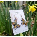 Boucles d'oreilles papillon monarque