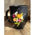 Mug en grès floral lys et rose