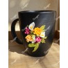 Mug en grès floral lys et rose