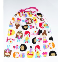 Serviette de table avec élastique "supergirls"