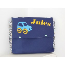 Cartable maternelle bleu pour garçon " voiture "
