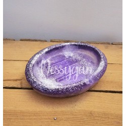 Porte-savon effet améthyste en résine