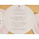 Faire-part rond rose et violet 1ere communion