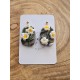 Boucles d'oreilles florales - Fleurs blanches en argile