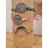 Bracelet liberty réglable avec prénom Chéri, Poignet Fleuri