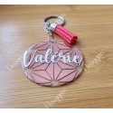 Porte-clés personnalisés motif géométrique rose