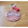 Porte-clés personnalisés motif géométrique rose