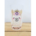 Verre en plastique personnalisé “Lama Princesse”