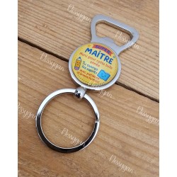 Porte-clés "Super Maître" avec décapsuleur – Cadeau fin d’année scolaire