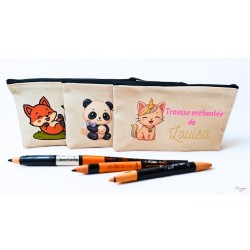 Trousse Personnalisée – Motifs Animaux Mignons