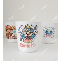 Gobelet Enfant Personnalisé – Héros & Créatures Kawaii (Prénom inclus)