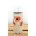 Verre givré personnalisé – Smoothie ou thé – coquelicots & prénom