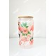 Verre givré tropical flamant rose personnalisé par un prénom