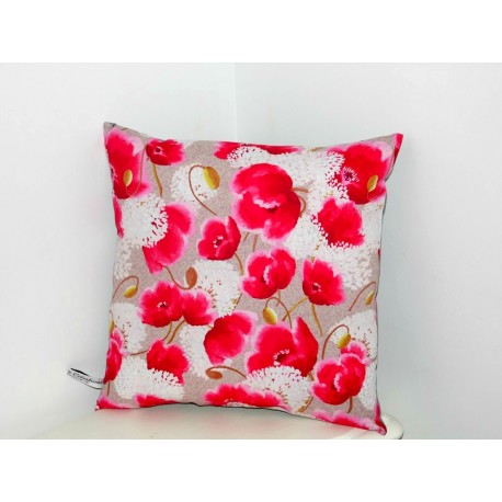 Coussin nature "Coquelicots & dandellions"