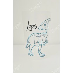 Gobelet personnalisé avec prénom dinosaure Parasaurolophus