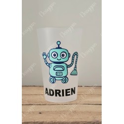 Verre personnalisé avec prénom robot