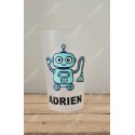 Verre personnalisé avec prénom robot