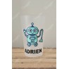 Verre personnalisé avec prénom robot