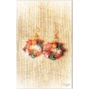 Boucles d’oreilles automne – Mini couronnes champignons et citrouilles en pâte polymère – Bijou artisanal poétique Nessygan