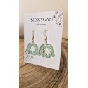 Boucles d’oreilles “Pull Hivernal Menthe” – Création artisanale
