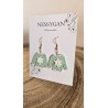 Boucles d’oreilles “Pull Hivernal Menthe” – Création artisanale