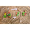 Boucles d’oreilles madras tropical – Feuilles & pétales