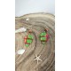 Boucles d’oreilles madras tropical – Feuilles & pétales en pâte polymère