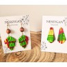 Boucles d’oreilles madras tropical – Feuilles & pétales