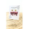 Boucles d’oreilles nœud rouge étoilé – Bijou doré
