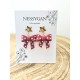 Boucles d’oreilles nœud rouge étoilé – Bijou doré