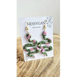 Boucles d’oreilles Serpent Fleuri
