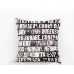 Coussin gris & blanc " Time Square"