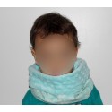 Snood en tissu doublé de polaire bleu ciel 