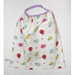 Serviette élastiquée de table "Coccinelles multicolores"