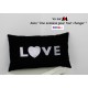 Coussin noir & argenté personnalisé "Love"