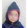 Bonnet enfant polaire gris et rose