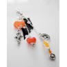 Bijou de sac perles de verre et cristal orange