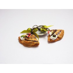 Boucles d'oreilles crêpes gourmandes chantilly