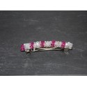 Barrette cheveux mariée perles Swarovski moonlight & fuchsia