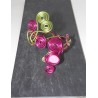 Bracelet fuchsia et vert anis fil aluminium