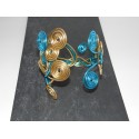 Bracelet turquoise et or fil aluminium