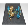 Bracelet turquoise et or fil aluminium