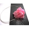 Headband rose & plumes blanches - accessoire mariée