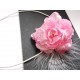 Headband rose & plumes blanches - accessoire mariée